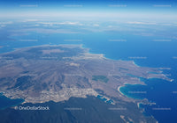 Aerial View of Coastal Mountain Landscape with Turquoise Bays