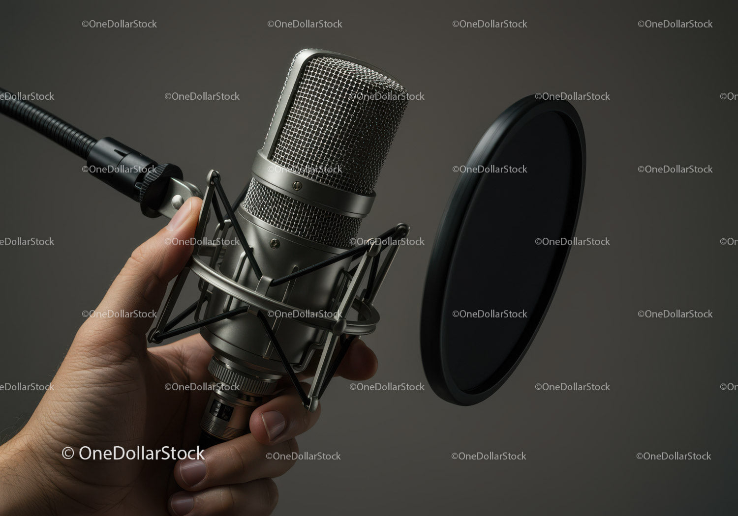 Profesjonalny mikrofon studyjny z filtrem pop do nagrywania wysokiej jakości