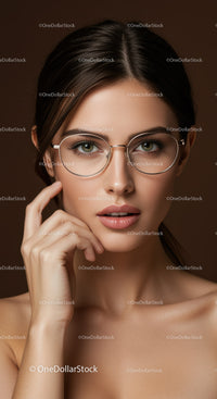 Elegant Young Woman Wearing Glasses for Fashion and Beauty