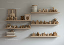 Natural Wooden Baby Toys and Nursery Decor in Cozy Scandinavian Style