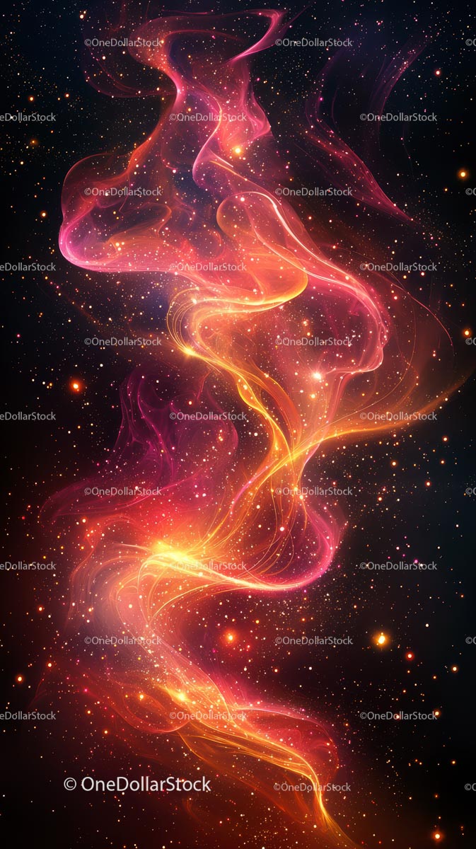 Vibrant Cosmic Nebula with Bright Interstellar Clouds and Stars