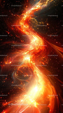 Dynamic Abstract Space Explosion with Fiery Light Trails and Sparks