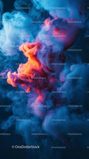 Vibrant Colorful Smoke Cloud Abstract Background