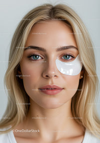 Portrait of a Young Woman with Blue Eyes and Clear Skin