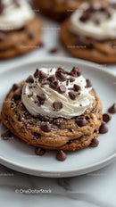 Chocolate Chip Cookie with Whipped Cream and Chocolate Chunks