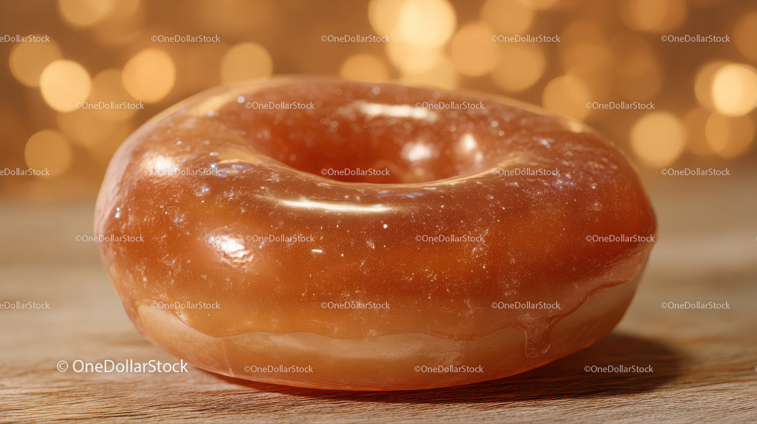 Decorative Glazed Donut with Smooth Caramel Coating for Breakfast or Snack