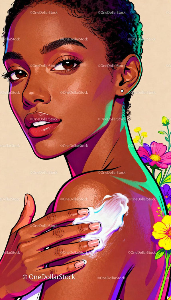 Close-up of woman applying moisturizer to glowing skin