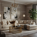 Cozy beige living room with elegant gold accents