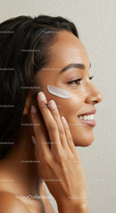 Young Woman Applying Skincare Cream for Glowing Flawless Skin