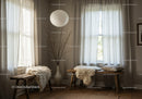 Cozy rustic benches with soft blankets in natural light