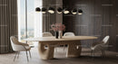 Modern Wooden Dining Table with Elegant Chairs and City View