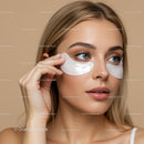 Close-up of Woman Applying Eye Patches for Skincare Beauty