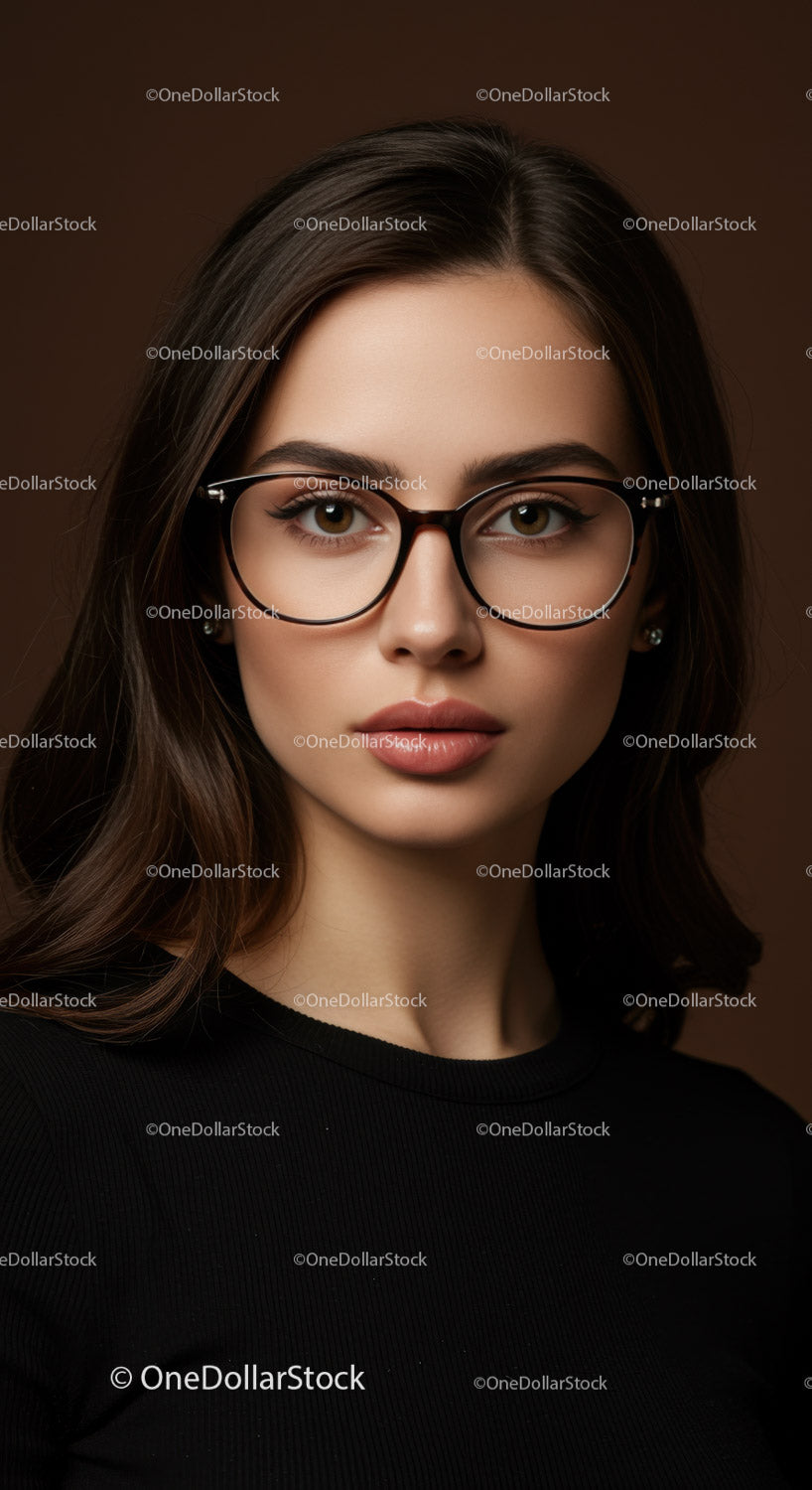 Stylowa kobieta w okularach – portret dla biznesu i mody