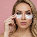 Young Woman with Under Eye Patches and Clear Complexion in Beauty Routine