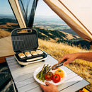 Grilling Fresh Halloumi and Vegetables During Camping Trip
