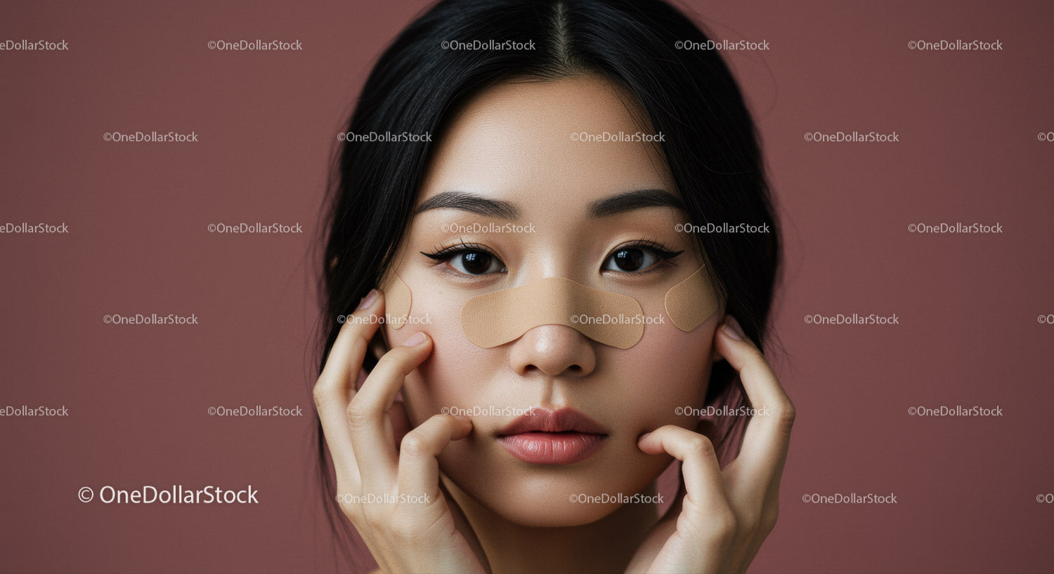 Young Woman Applying Facial Mask for Skincare Routine