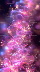 Colorful Neon Light Effect with Glowing Particles and Abstract Shapes