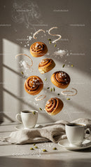 Floating Cinnamon Rolls with Coffee and Spices