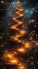 Mystical Cosmic Spiral with Glowing Stars in Deep Space