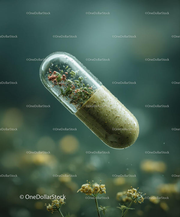 Transparent Capsule Filled With Small Plants