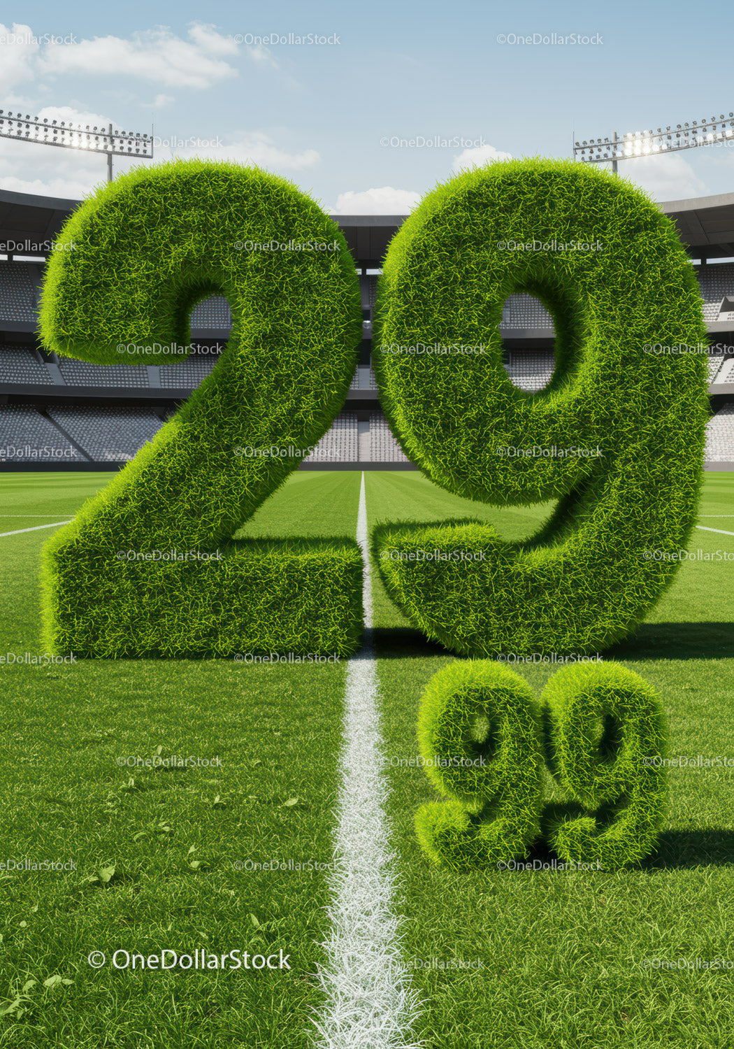 Duże boisko sportowe wykonane w 29 procentach z trawy