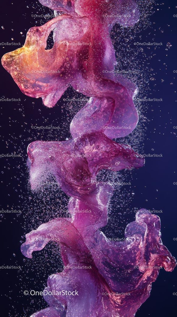 Colorful Ink Splash in Water with Dynamic Swirling Patterns