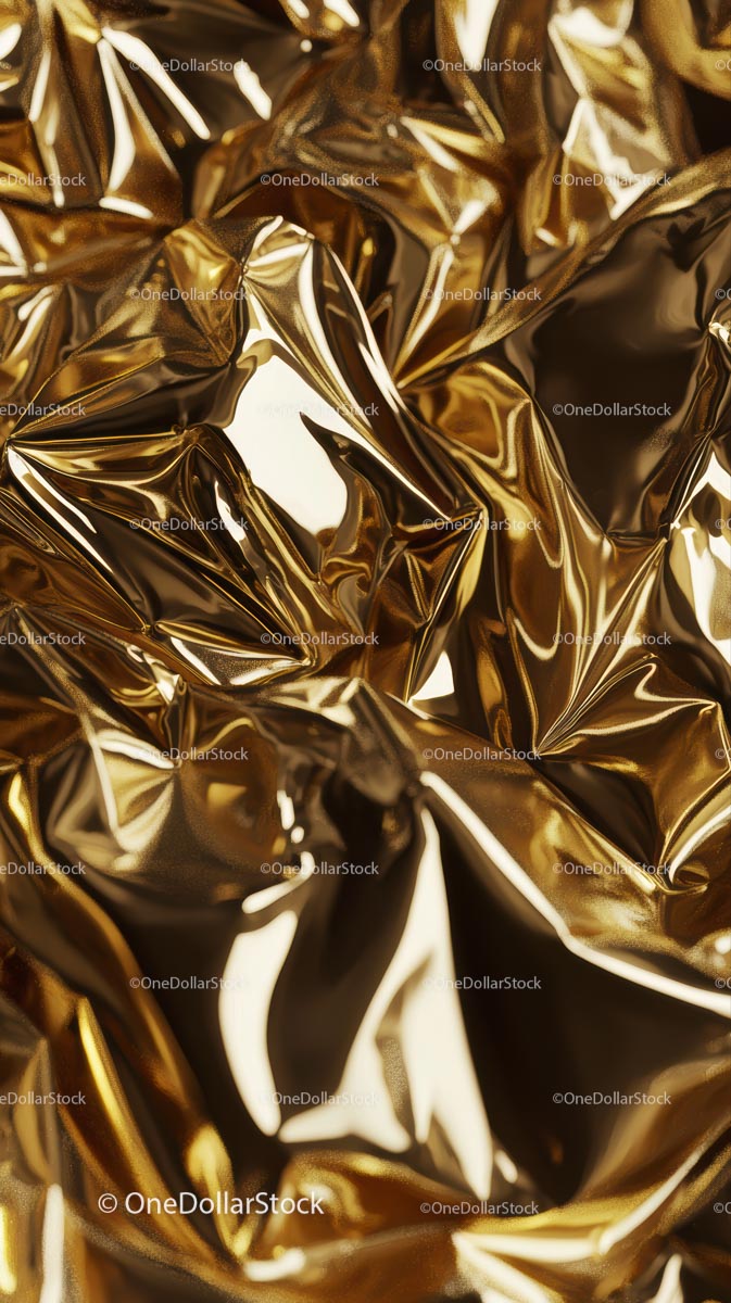 Luxurious Gold Crumpled Metallic Foil Background for Design Projects