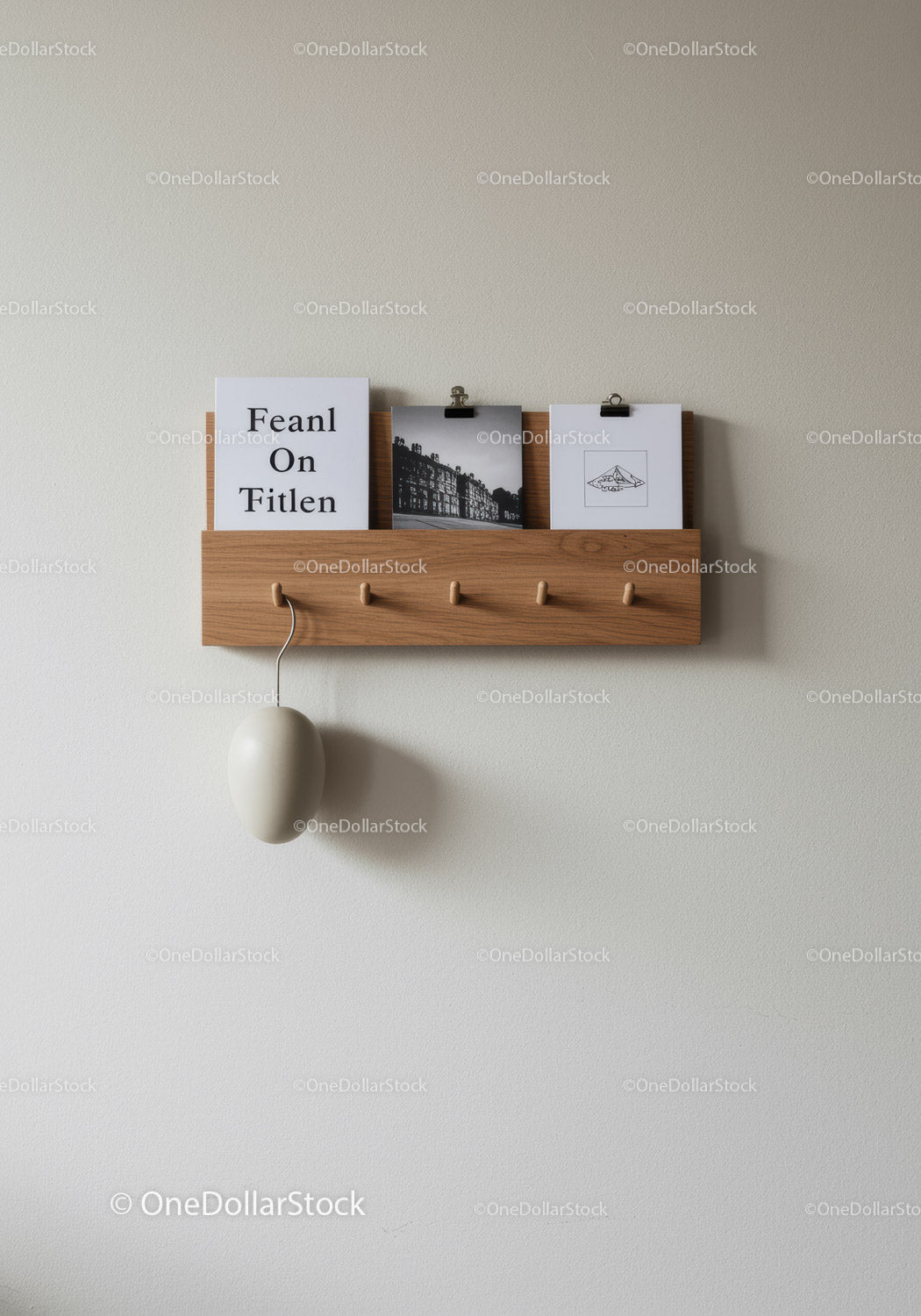 Modern Wooden Wall Mounted Key Holder with Hooks for Home Organization