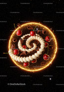 Sweet dessert spirals with cherries and chocolate curls