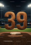 Leather Styled Number Thirty Nine on Baseball Field