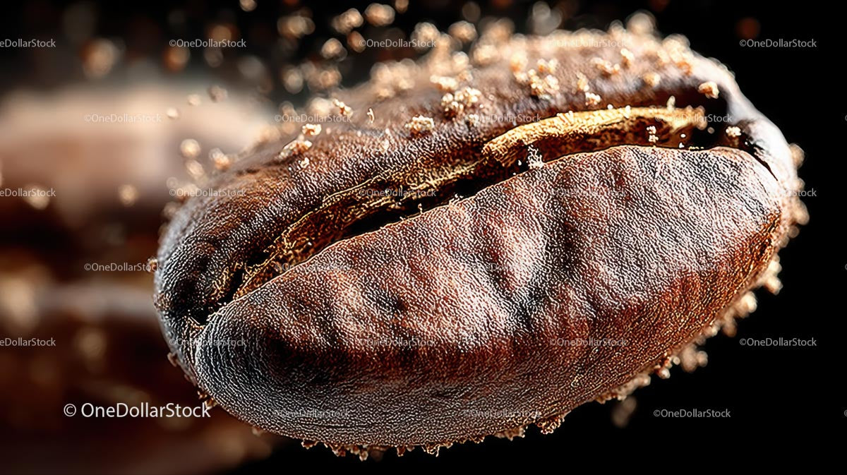 Flying Coffee Beans in Motion on a Dark Background