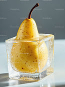 Yellow Pear Frozen Inside Clear Ice Cube
