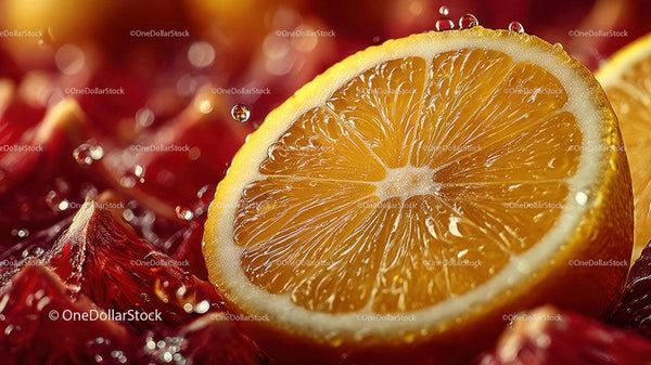 Fresh Orange Slice on Berries for Healthy Refreshing Snack