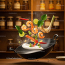 Fresh Thai Ingredients Tossed in Wok with Steam