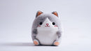 Cute Plush Cat Toy with Large Black Eyes and Pink Nose