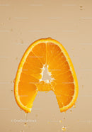 Fresh Orange Slice with Dripping Juice Close Up