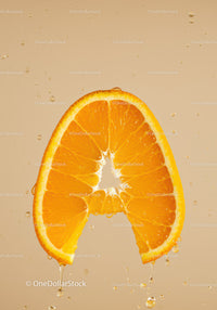 Fresh Orange Slice with Dripping Juice Close Up