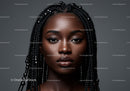 Elegant Portrait of African Woman with Braided Hair and Beads