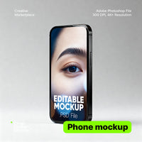 Standing phone Editable PSD Mockup preview