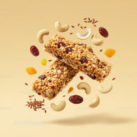 Healthy granola bars with nuts and dried fruits closeup