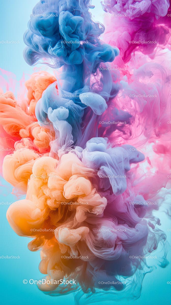 Vibrant Colored Ink Clouds in Water for Creative Backgrounds