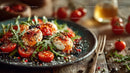 Gourmet Cherry Tomato and Fresh Cheese Salad with Arugula and Pomegranate