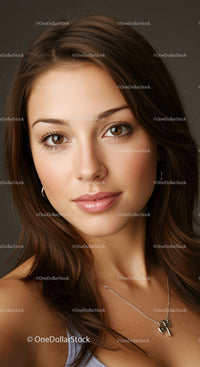 Elegant Woman with Bright Smile and Brown Hair
