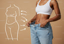 Slim Woman in Jeans Showing Toned Abs and Waistband Adjustment
