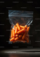 Fresh baby carrots in resealable plastic bag