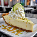 Creamy Cheesecake with Lime Wedge and Whipped Topping