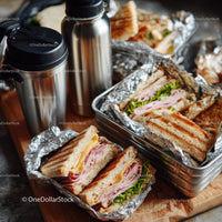 Assorted Club Sandwiches with Ham Cheese and Fresh Vegetables