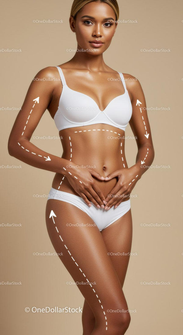 Elegant Woman in White Lingerie Highlighting Fitness and Confidence