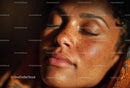 Close-up of Freckled Female Face with Soft Lighting for Beauty and Wellness