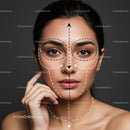Beautiful Woman with Makeup and Face Contouring in Studio